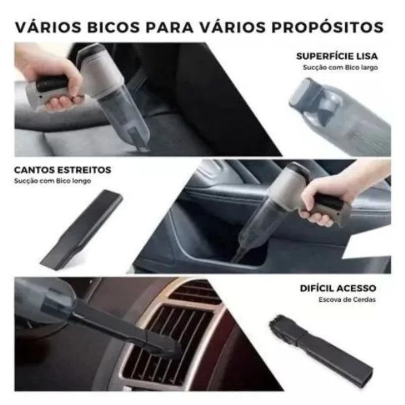 3 em 1 aspirador sem fio para carro bivolt 9000Pa mini casa e pó de uso duplo