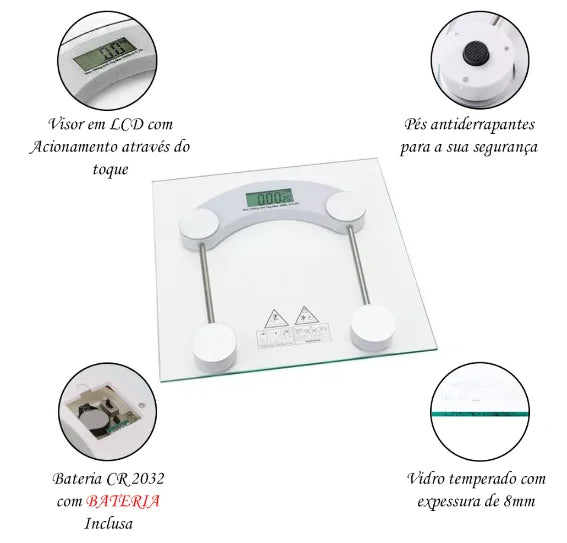 Balança Corporal Digital Quadrada até 180kg