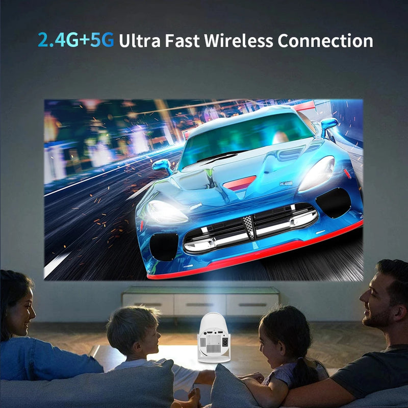 Progaga HY300 Projetor 4K Android 11 WiFi 260 ANSI Allwinner H713 BT5.0 720P Cinema em casa Projetor portátil ao ar livre HY300 PRO